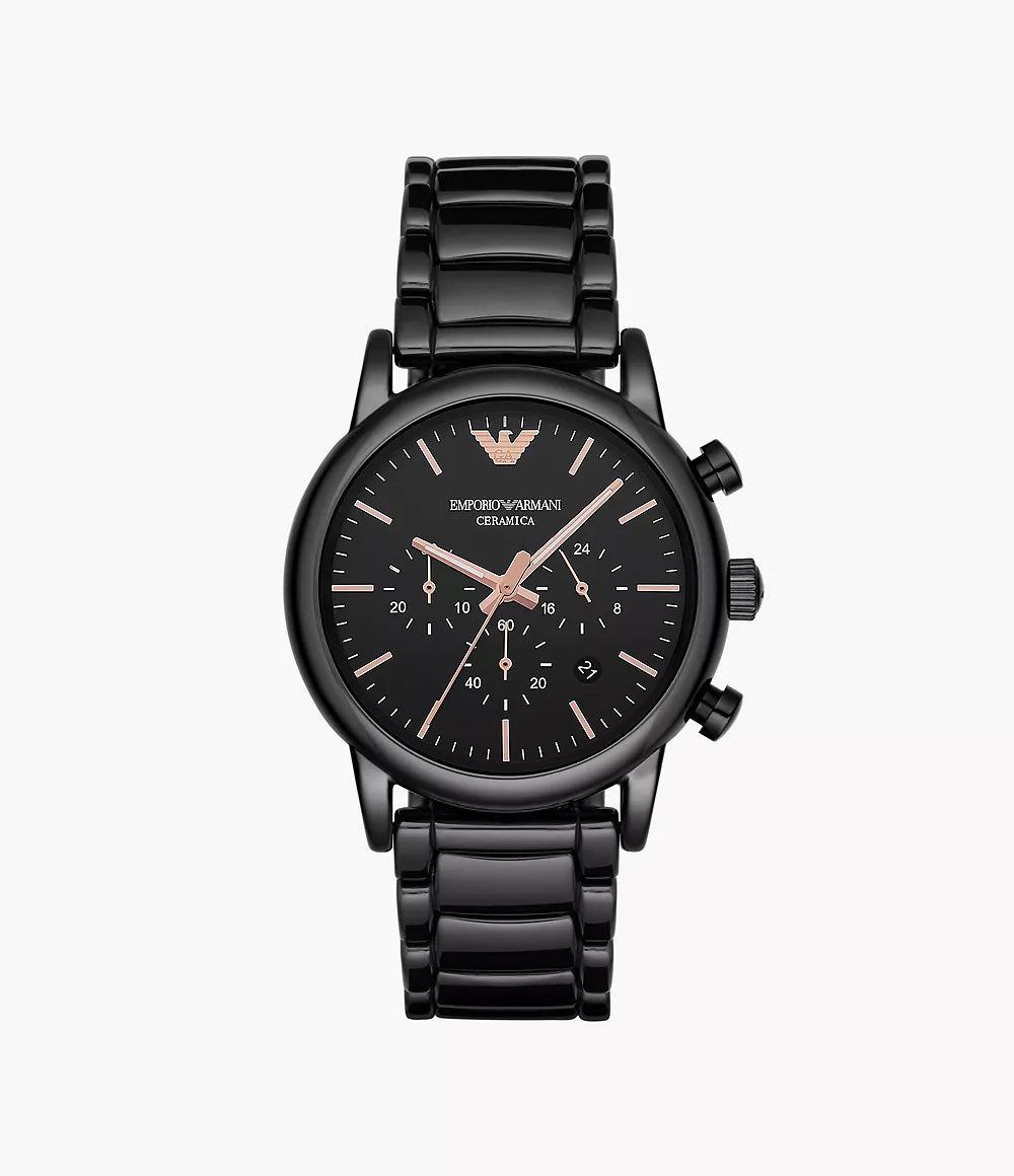 Emporio Armani Ceramica Men's Black Chronograph Watch AR1509
