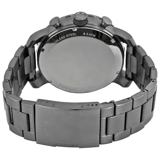 Fossil Nate Chronograph Smoke Grey Dial Ion-plated Men's Watch JR1437