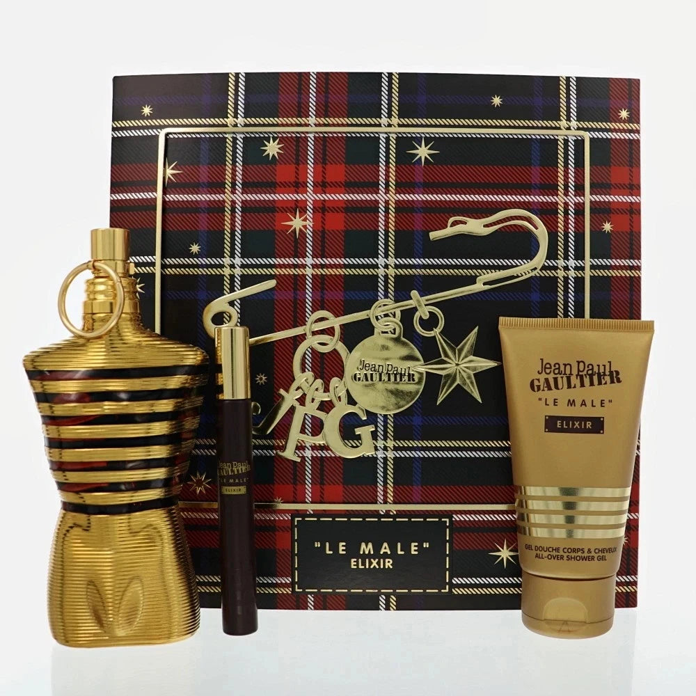 Le Male Elixir by Jean Paul Gaultier Gift Set for Men 4.2 Oz Parfum Spray