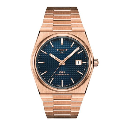 Tissot PRX Powermatic 80 40mm Blue Dial Rose Gold Watch T1374073304100