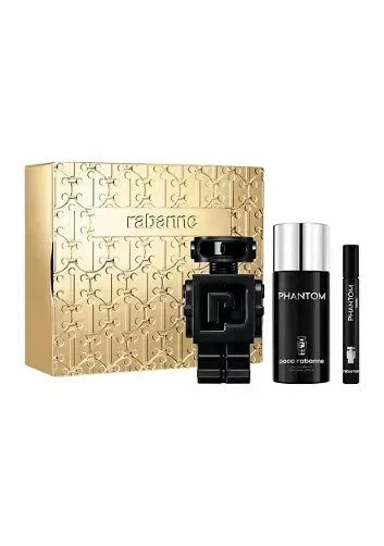 Phantom Parfum by Paco Rabanne Fragrance for Men 3 Piece Gift Set
