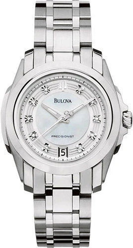 Bulova 96P115 Women's Precisionist Longwood Diamond MOP Dial Date Watch