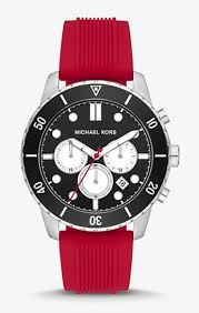 Michael Kors Chronograph Red Silicone Watch MK8973