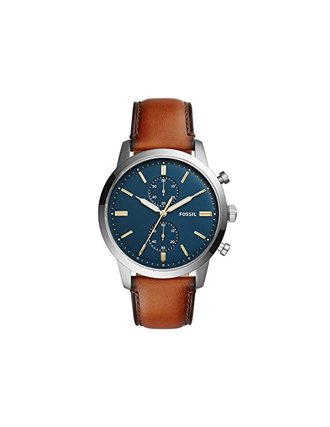 Fossil Men's Townsman Quartz Stainless Steel and Leather Chronograph Watch FS5279