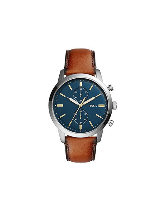 Fossil Men's Townsman Quartz Stainless Steel and Leather Chronograph Watch FS5279