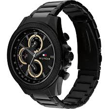 Tommy Hilfiger 1792081 Men's Stainless Steel Black Dial Watch 46mm