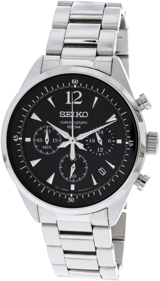 Seiko Chronograph Black Dial Men's Watch SSB067