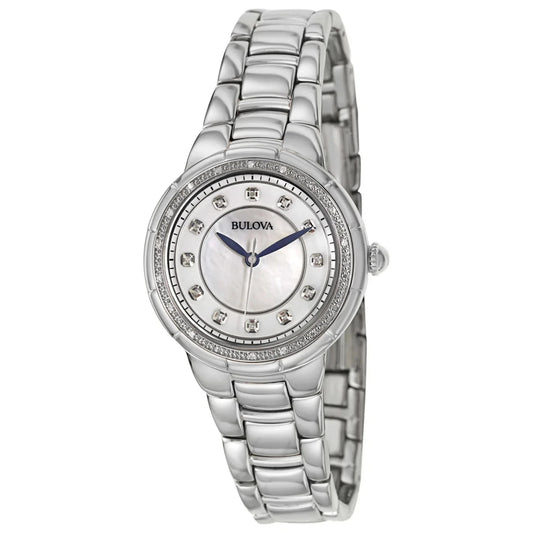 Bulova 96R174 Rosedale Collection Diamond Mother of Pearl Dial Ladies Watch