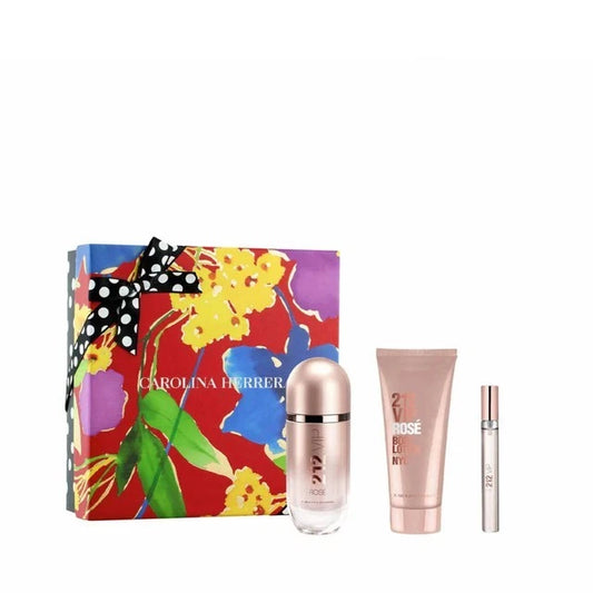 Carolina Herrera 212 Vip Rose 3pc Gift Set For Women