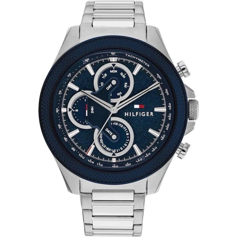 Tommy Hilfiger 1792080 Men's Stainless Steel Blue Dial Watch 46mm