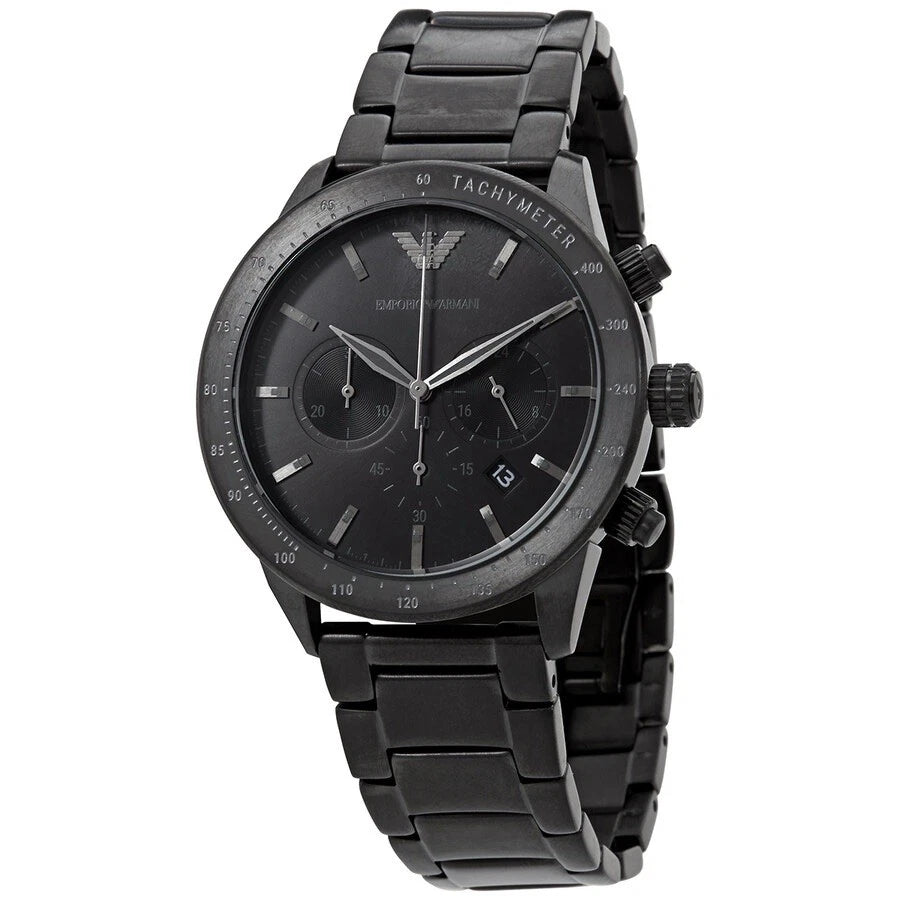 Emporio Armani AR11242 Men's Chronograph Black Stainless Steel Watch 43mm