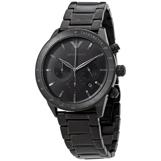 Emporio Armani AR11242 Men's Chronograph Black Stainless Steel Watch 43mm