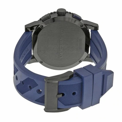Burberry BU9807 42mm The City Blue Navy Chrono Rubber Swiss Quartz Mens Watch
