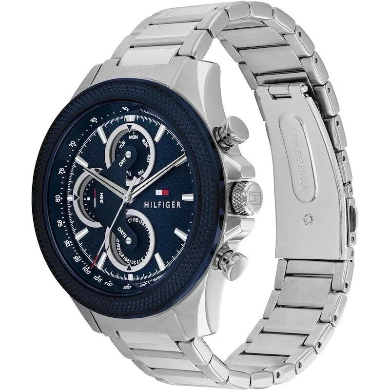 Tommy Hilfiger 1792080 Men's Stainless Steel Blue Dial Watch 46mm